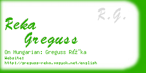 reka greguss business card